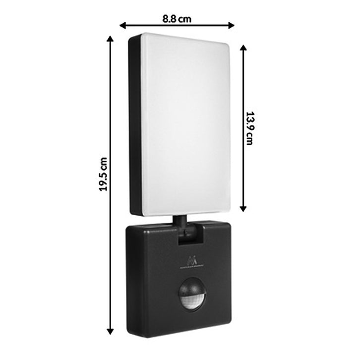 Maclean LED-Leuchte mit Bewegungsmelder, PIR-Bewegungsmelder, Farbe: Schwarz, 10 W, IP65, 800 lm, Lichtfarbe: Neutralweiß (4000 K) MCE516 B, 2 Stück