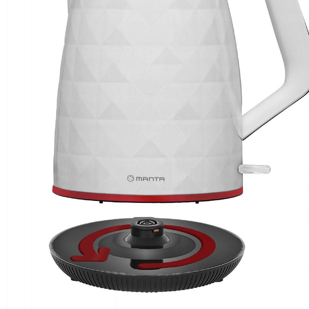 Manta ORISA kabelloser Wasserkocher, 1,7 l, 2200 W, weiß