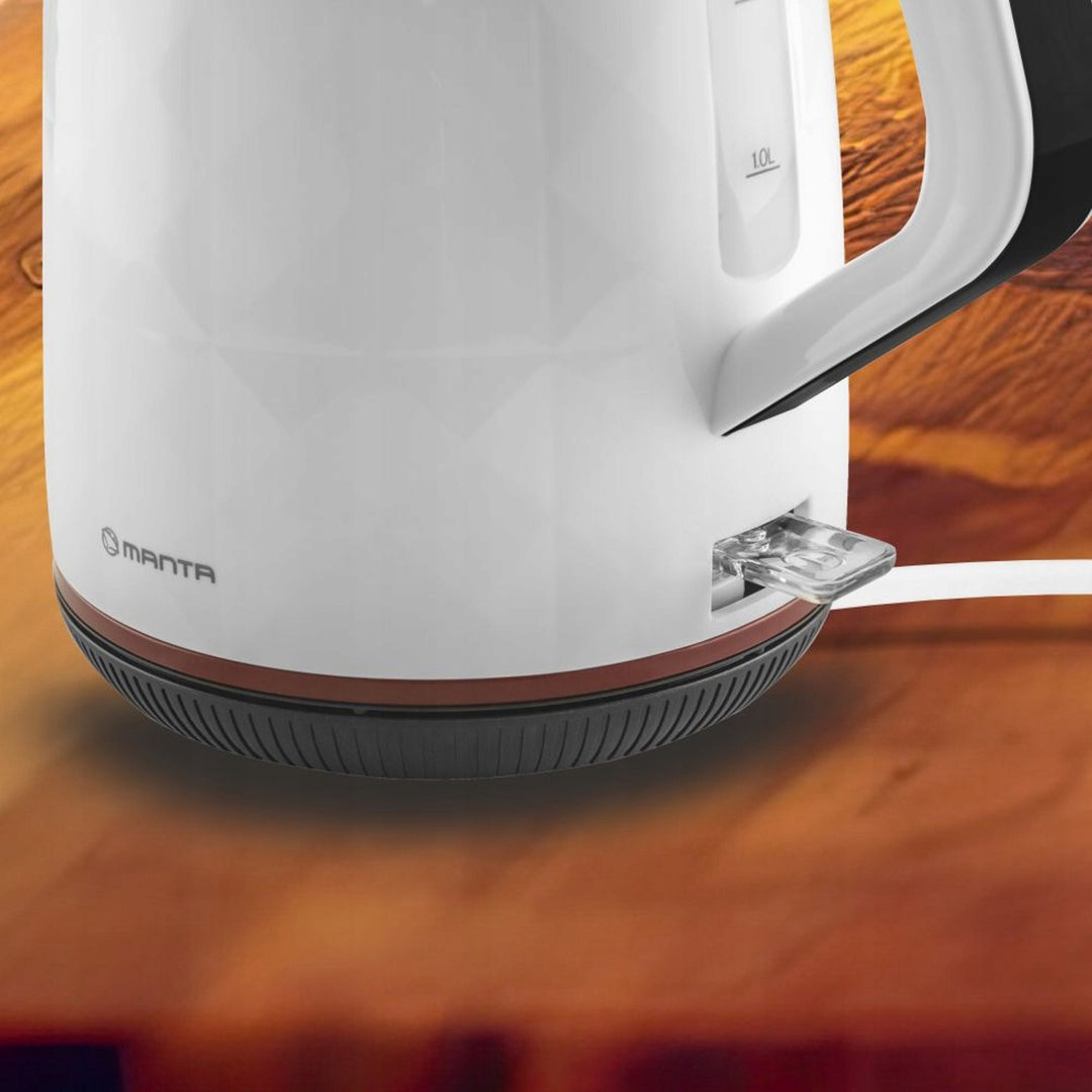 Manta ORISA kabelloser Wasserkocher, 1,7 l, 2200 W, weiß