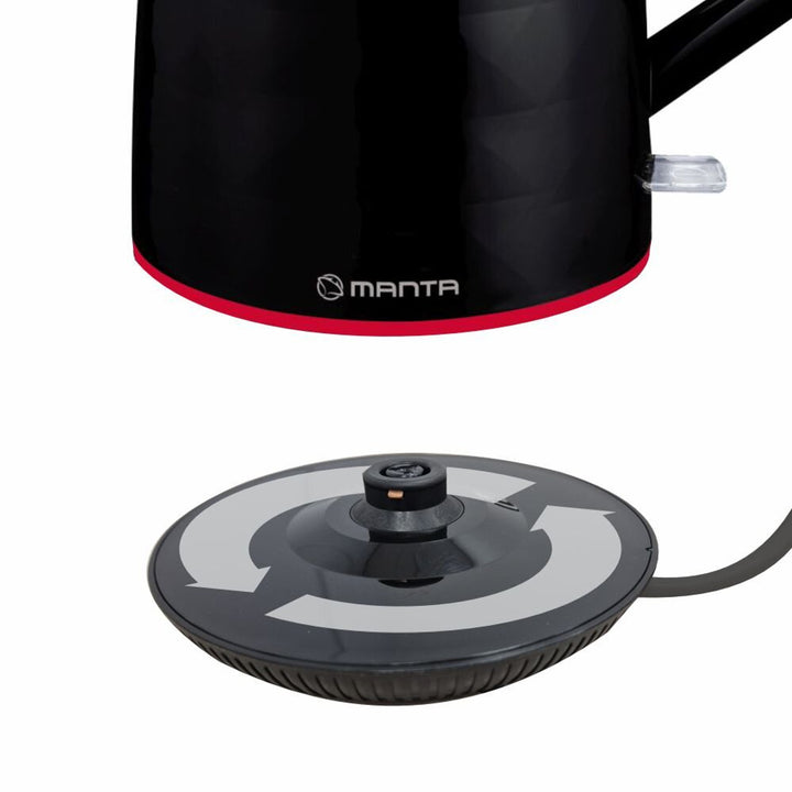 Manta ORISA kabelloser Wasserkocher, 1,7 l, 2200 W, schwarz
