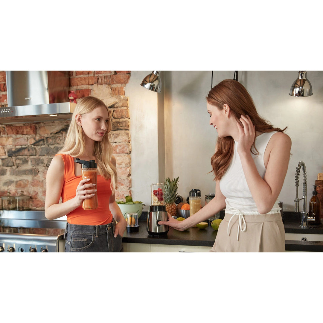 LOVIO Standmixer LVJBL001, Leistung 500 W, Glasbehälter 600 ml, 3 Flaschen