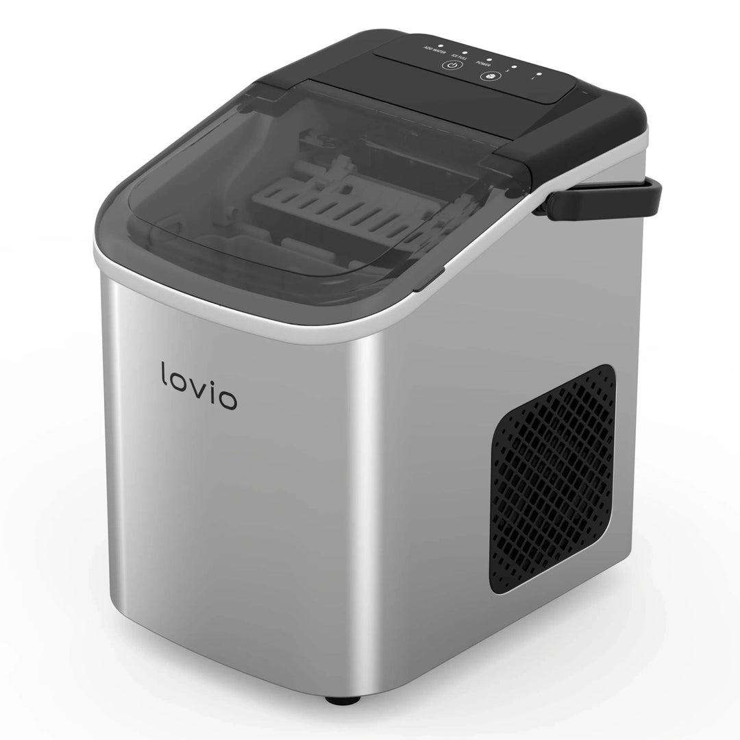 Lovio Crystal Ice Eiswürfelbereiter für den Hausgebrauch, aus Edelstahl, silberfarben, für die schnelle Eiszubereitung