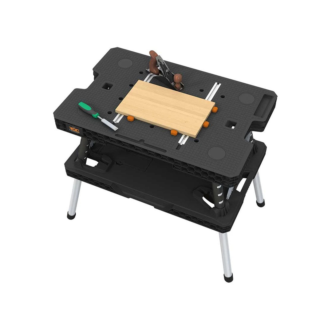 Keter Klapp-Werkbank 2.0, Tragkraft 453 kg, Arbeitsfläche 85 x 56 cm, stabile Metallbeine, 271269