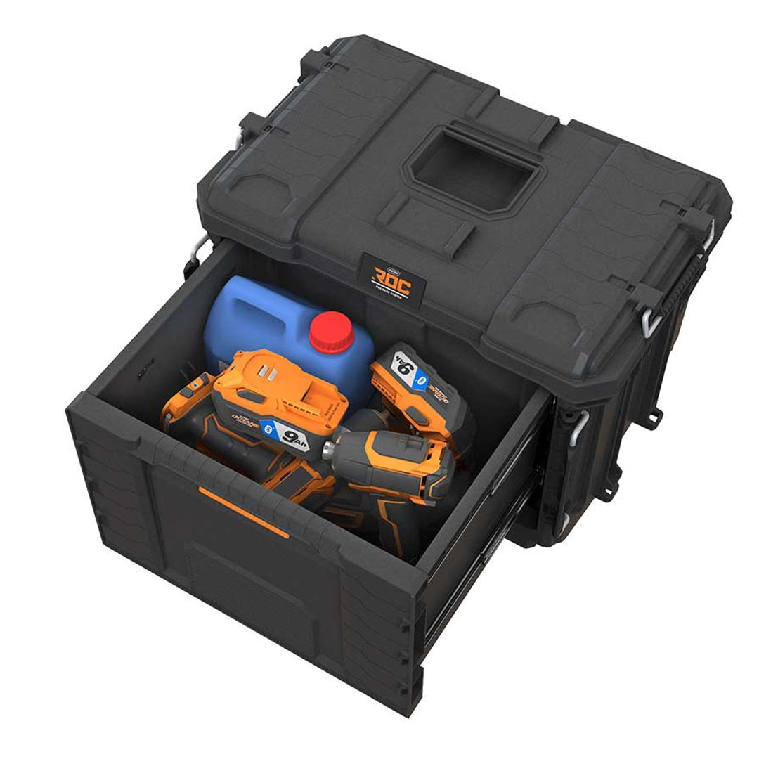 Keter ROC Pro Gear 2.0 XL-Werkzeugkasten, mit einer großen Schublade, Transportsicherung, zur Wandmontage geeignet, modularer Aufbau, 271384