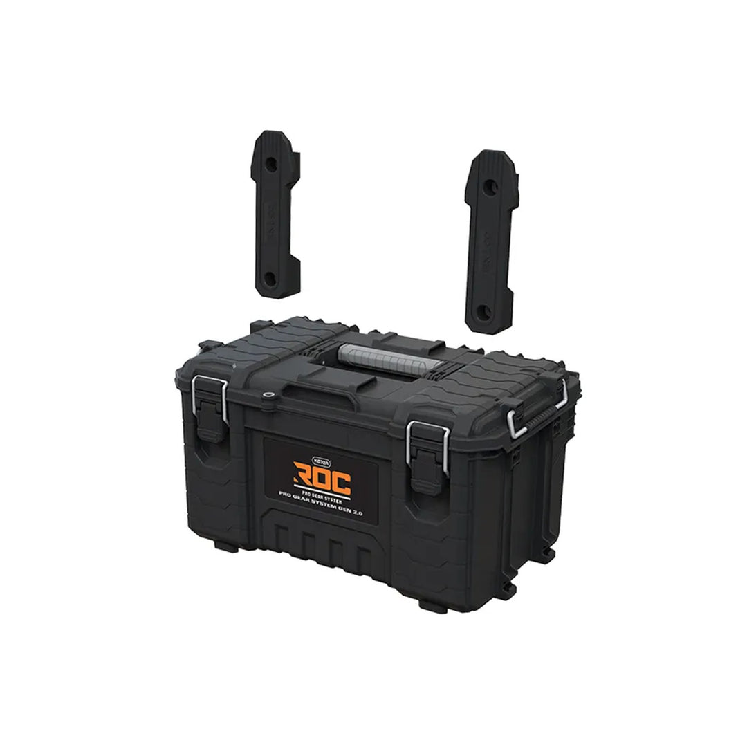 Set mit 3 Werkzeugkisten Keter ROC Pro Gear 2.0, Gesamtfassungsvermögen 110 l, Schutzklasse IP65, abnehmbarer Teleskopgriff, mit Vorhängeschloss verschließbar, 256982