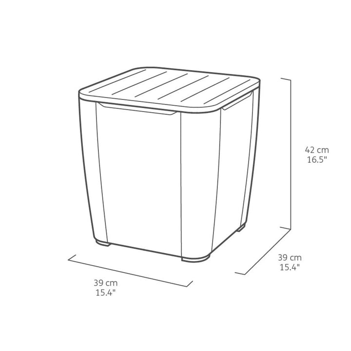 Keter Luzon Gartentisch, mit Stauraum, Tragkraft bis zu 110 kg, witterungsbeständig, Rattan-Optik, Farbe: Graphit, 223932