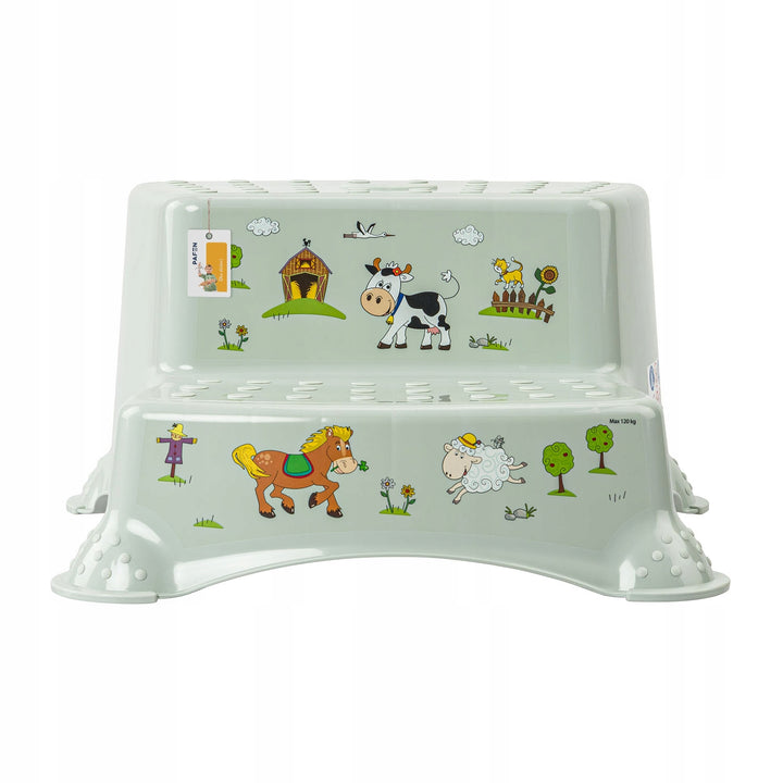 Keeeper Kinder-Stufenpodest mit zwei Stufen und rutschfester Oberfläche, Serie „Funny Farm“, Belastbarkeit bis 120 kg, 1003132006300