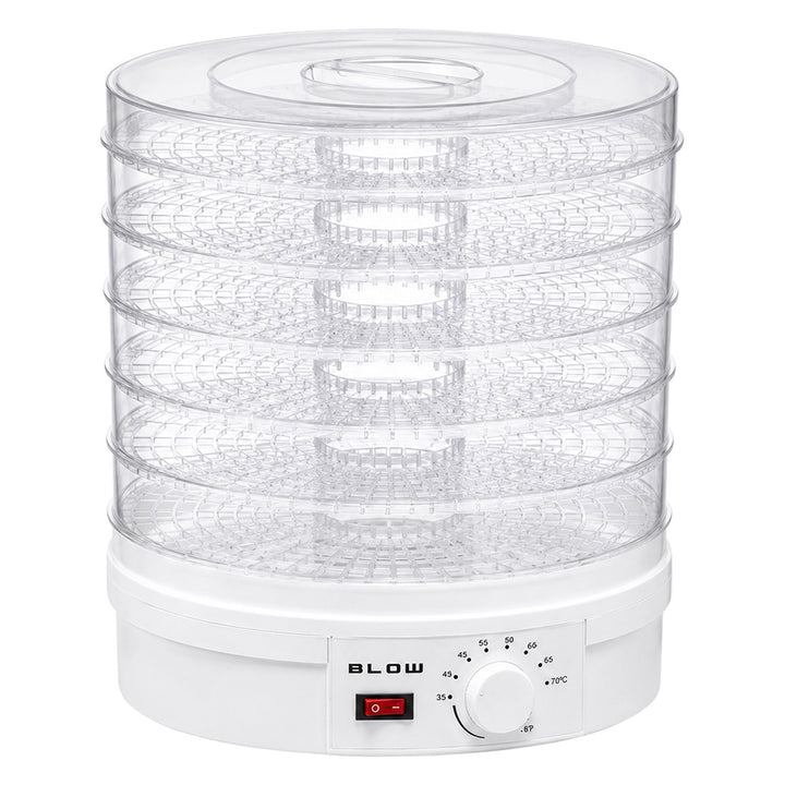 Blow-Trockner für Pilze, Gemüse und Obst, Leistung 500 W, 6 Siebe im Lieferumfang enthalten, Temperaturregelung 35–75 °C, 44–175