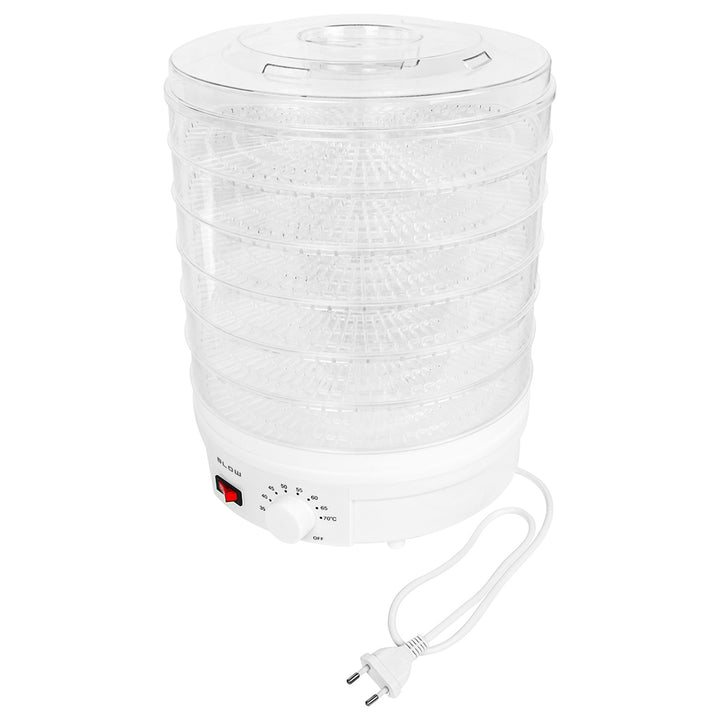 Blow-Trockner für Pilze, Gemüse und Obst, Leistung 500 W, 6 Siebe im Lieferumfang enthalten, Temperaturregelung 35–75 °C, 44–175