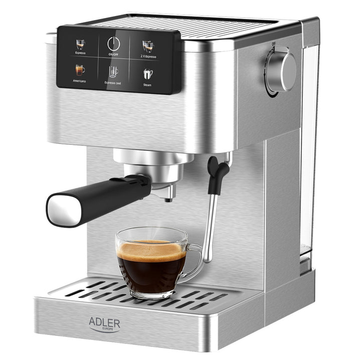 Kaffeemaschine mit 20 bar, Thermoblock, Milchaufschäumer, 5-in-1, Adler AD 4390