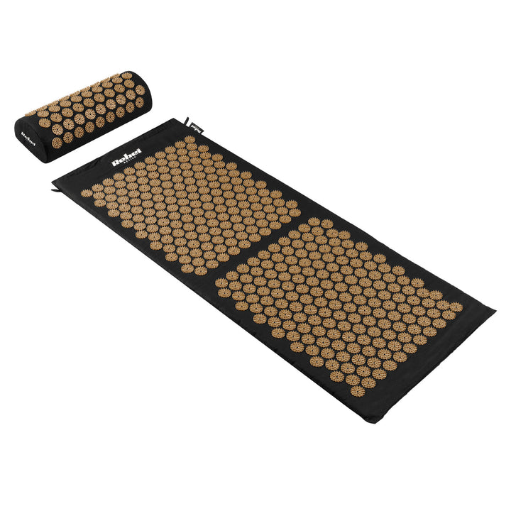 Gesundheitsmatte mit Akupressur-Noppen und Kissen, 110 x 42 cm, XL, goldene Noppen, Rebel Active