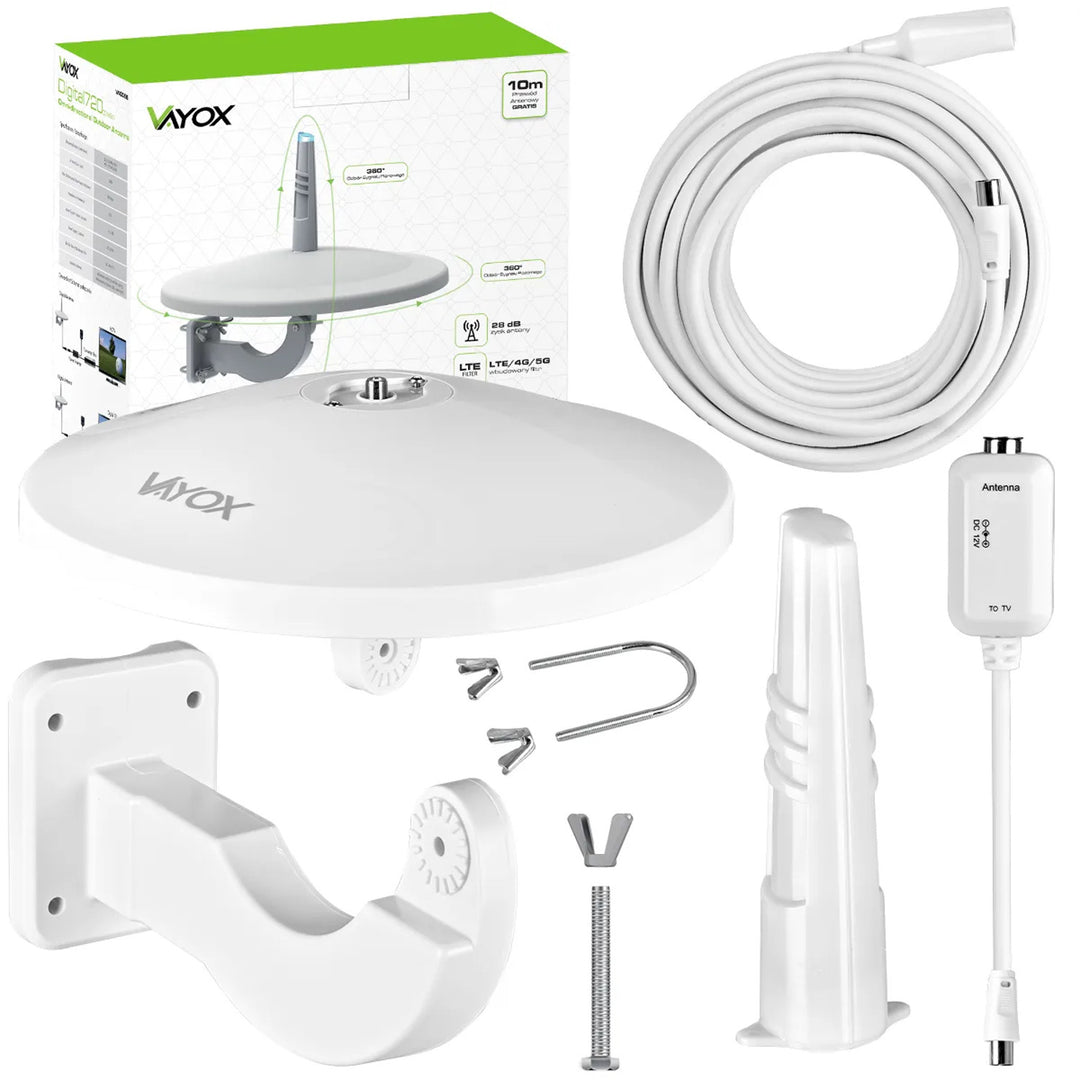 DVB-T/T2-Rundstrahlantenne „Digital720 Combo“, weiß, VA0066, Vayox