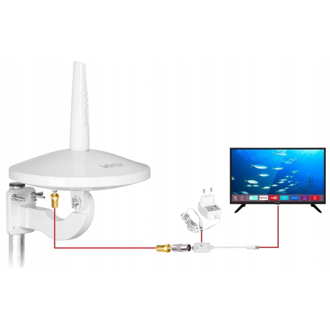 DVB-T/T2-Rundstrahlantenne „Digital720 Combo“, weiß, VA0066, Vayox