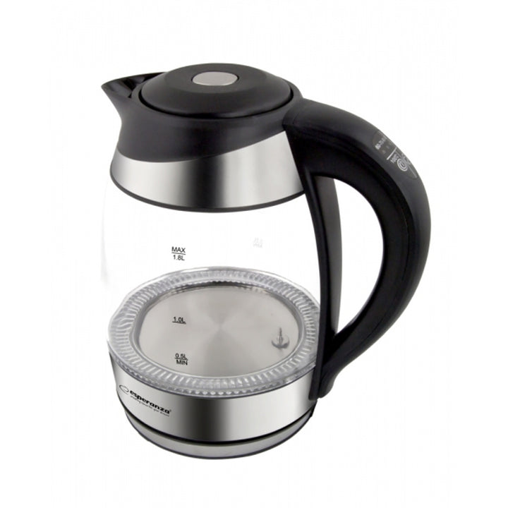 Elektrischer Wasserkocher, aus Glas, mit LED-Anzeige und Thermostat, 1,8 l, Esperanza