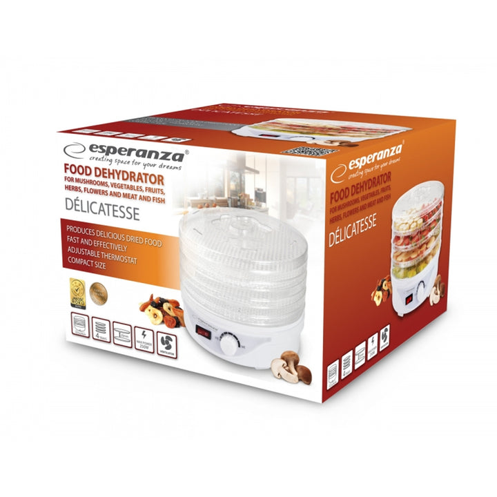 Trockner für Pilze, Obst, Gemüse und Kräuter, 250 W, 8 Trocknungsprogramme, Esperanza