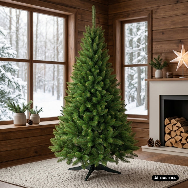 Fichten-Weihnachtsbaum auf einem Premium-Ständer, 180 cm, dicht und naturgetreu, Damich