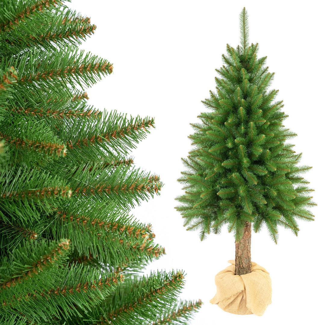 Premium-Fichten-Weihnachtsbaum am Stamm, 220 cm, dicht und naturgetreu, Damich