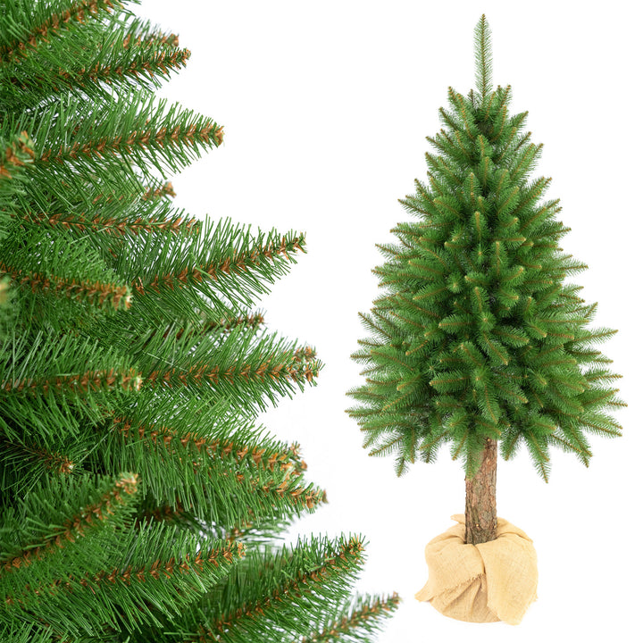 Premium-Fichten-Weihnachtsbaum am Stamm, 220 cm, dicht und naturgetreu, Damich
