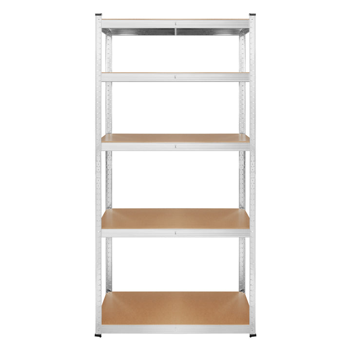 Metall-Lagergestell, 5 Fachböden, maximale Tragkraft bis zu 750 kg, 180 x 90 x 40, silber, Rebel, 2 Stück