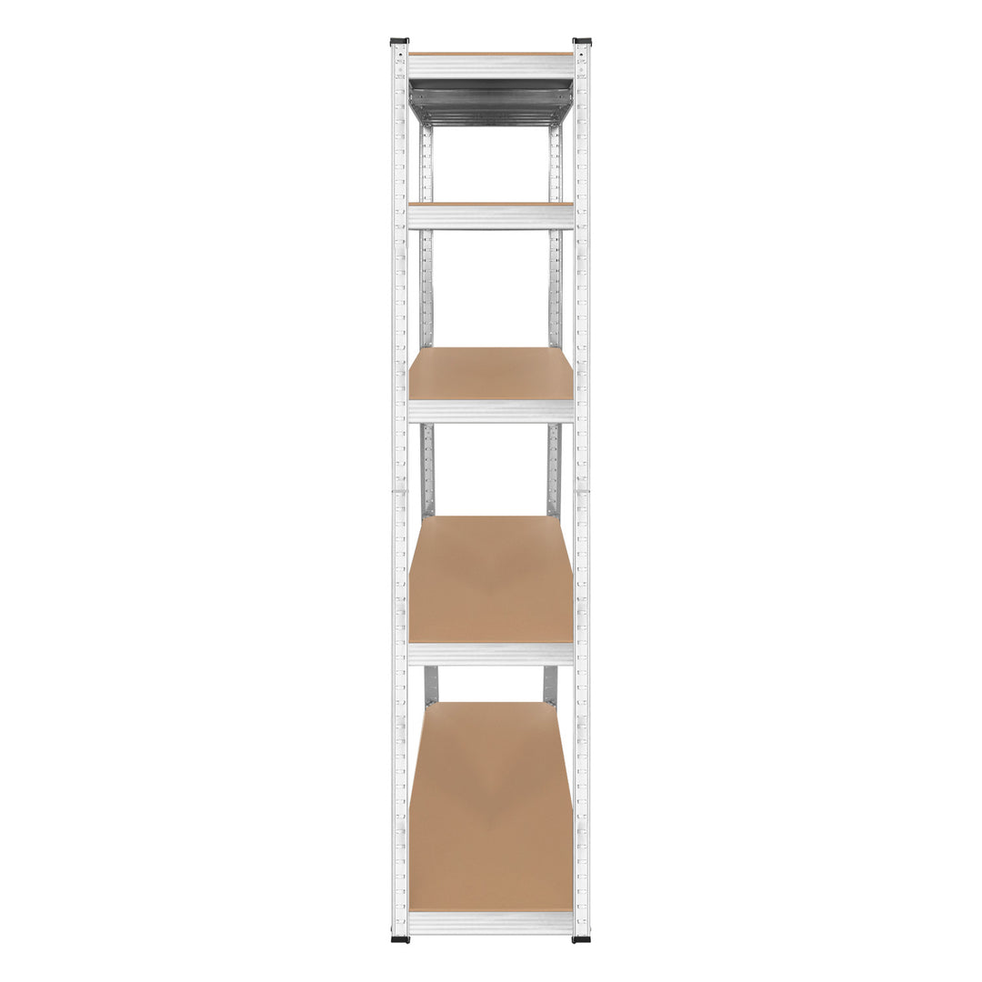Metall-Lagergestell, 5 Fachböden, maximale Tragkraft bis zu 750 kg, 180 x 90 x 40, silber, Rebel, 2 Stück