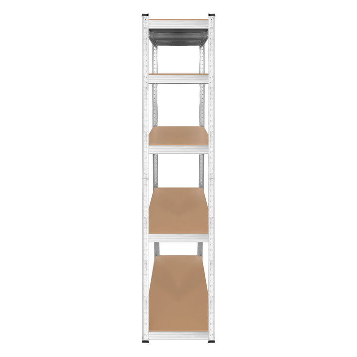 Metall-Lagergestell, 5 Fachböden, maximale Tragkraft bis zu 750 kg, 180 x 90 x 40, silber, Rebel, 2 Stück