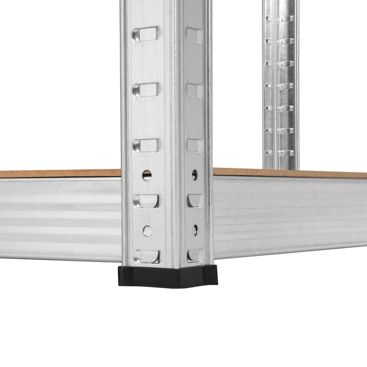 Metall-Lagergestell, 5 Fachböden, maximale Tragkraft bis zu 750 kg, 180 x 90 x 40, silber, Rebel, 2 Stück
