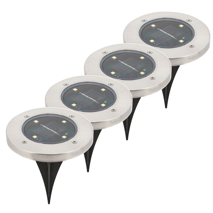 Rabalux Dannet Solar-Gartenleuchte, IP44, Farbe: Satin-Chrom, 7975, 4 Stück
