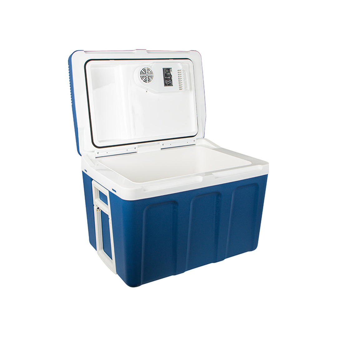 Blow-Kühlbox für den Auto- und Campinggebrauch, mit Rollen, Fassungsvermögen 42 l, Heizfunktion, Spannung DC 12 V und AC 100 V–240 V, 44–210