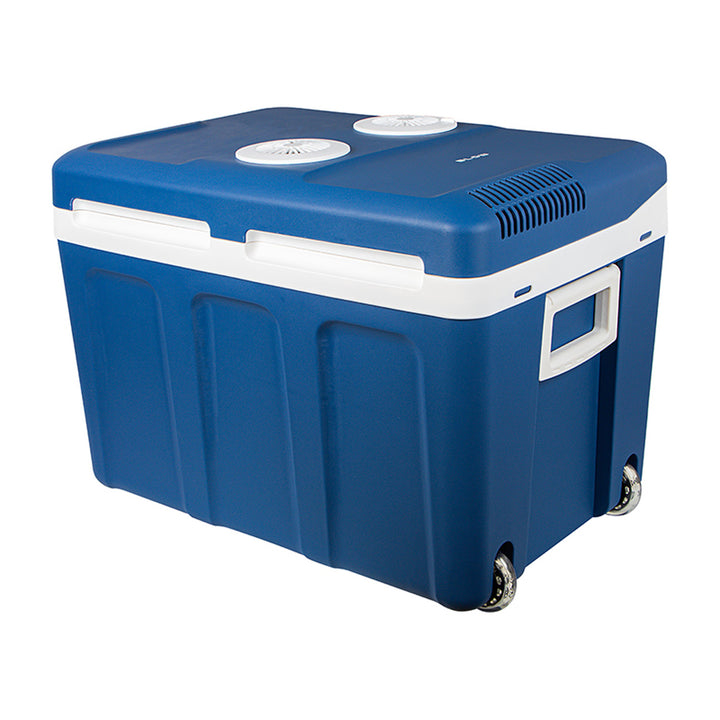 Blow-Kühlbox für den Auto- und Campinggebrauch, mit Rollen, Fassungsvermögen 42 l, Heizfunktion, Spannung DC 12 V und AC 100 V–240 V, 44–210