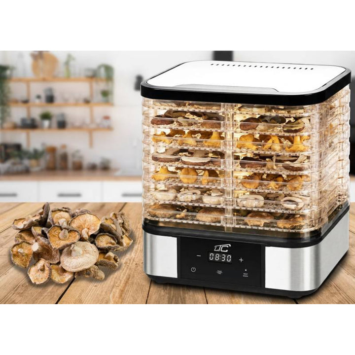 Trockner für Pilze, Gemüse, Obst und Fleisch von LTC, aus Metall, 7 Einschübe, mit Display, Touchscreen, Leistung 380 W, Temperaturhaltefunktion, LXSR004