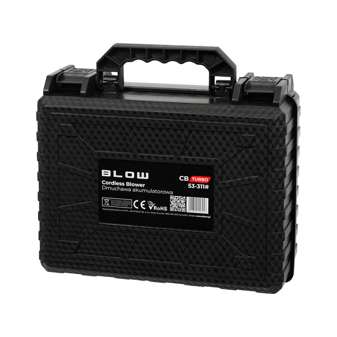 Akku-Laubbläser BLOW 21V CB TURBO, 130.000 Umdrehungen, 2,4 Ah, Transportkoffer