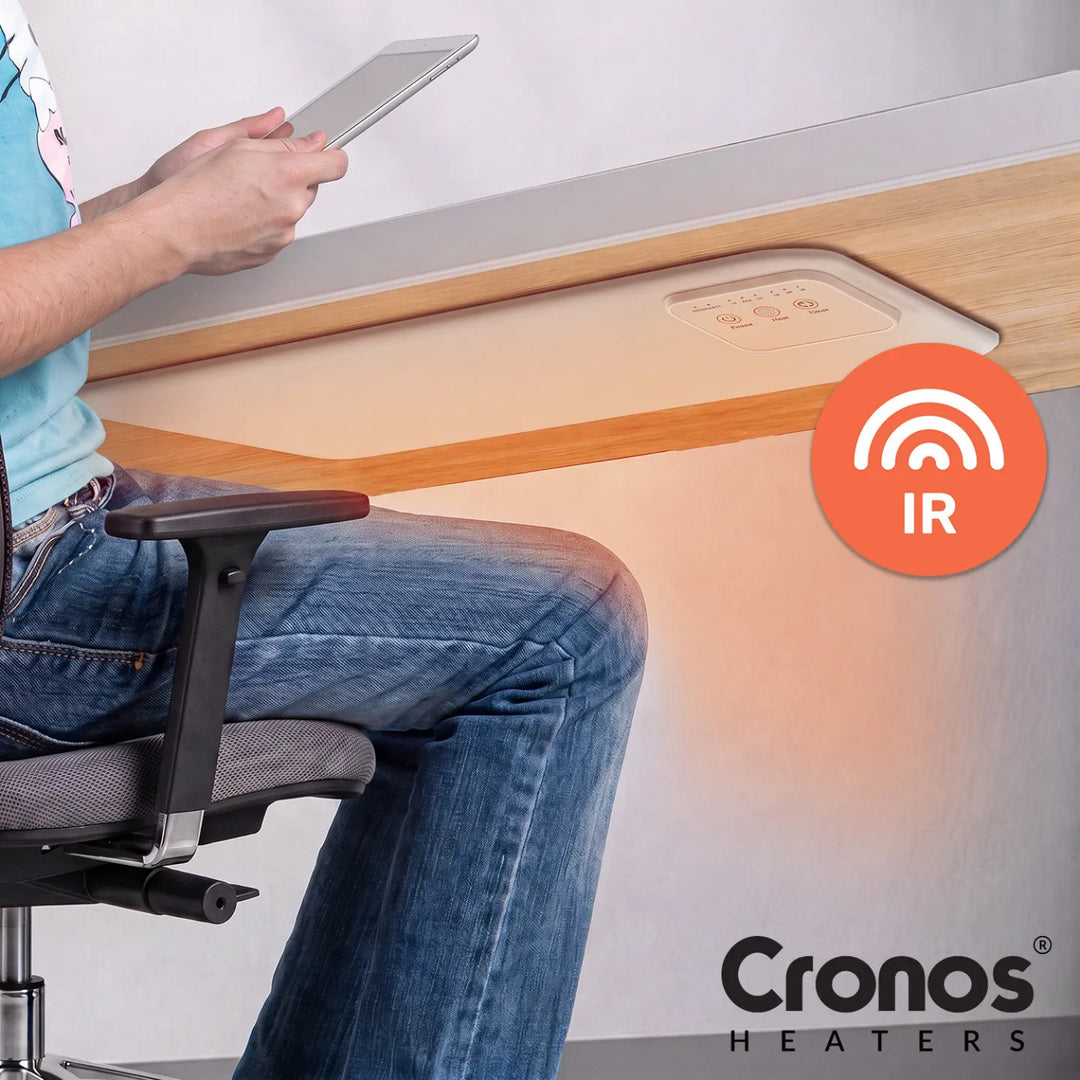 Cronos Infrarot-Heizplatte für unter dem Schreibtisch, Leistung 120 W, Timer, 3 Leistungsstufen, DCH-150