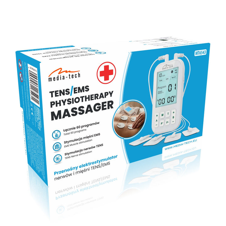 Massagegerät und Elektrostimulator, TENS/EMS, 3-in-1-Stimulation, Mediatech, MT6543
