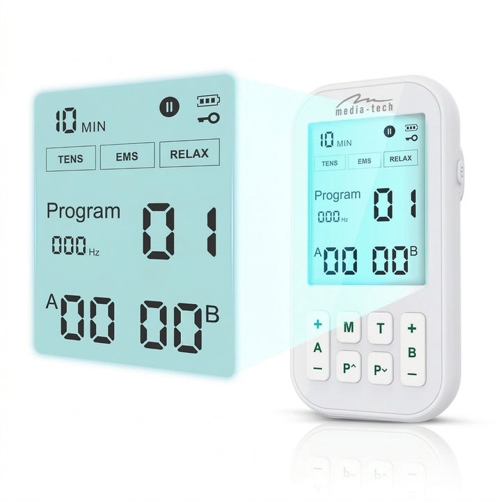 Massagegerät und Elektrostimulator, TENS/EMS, 3-in-1-Stimulation, Mediatech, MT6543