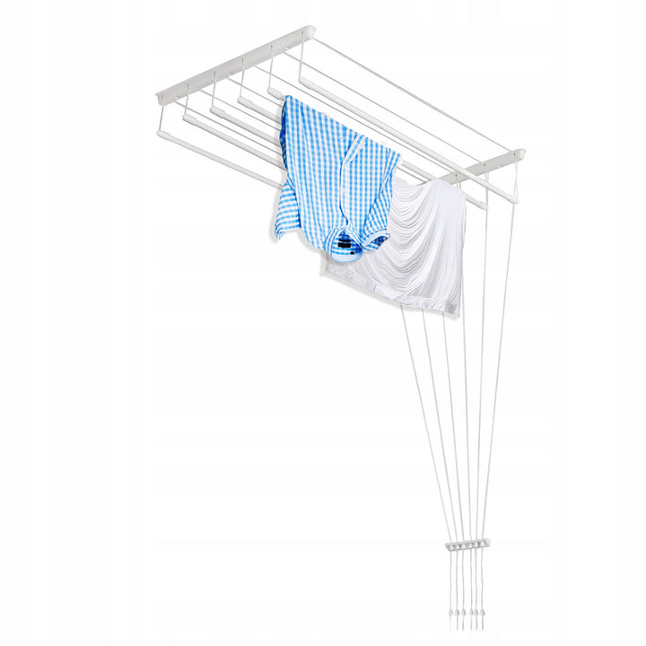 Decken-Wäscheständer mit 6 Stangen, 140 cm, Trocknungsfläche 8,4 m, Sepio