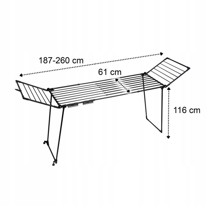 Wäschetrockner, 27 m² Fläche, ausziehbar, ausklappbar, großer Standtrockner, Bona XXL, Sepio