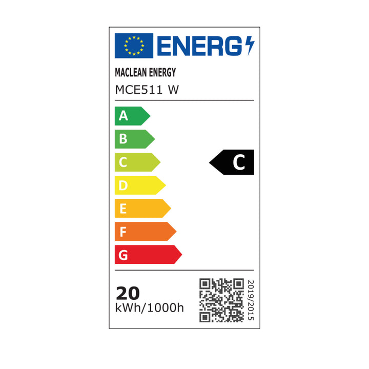 Maclean LED-Leuchte, Farbe: Weiß, 20 W, IP65, 2750 lm, Lichtfarbe: Neutralweiß (4000 K) MCE511 W, 2 Stück