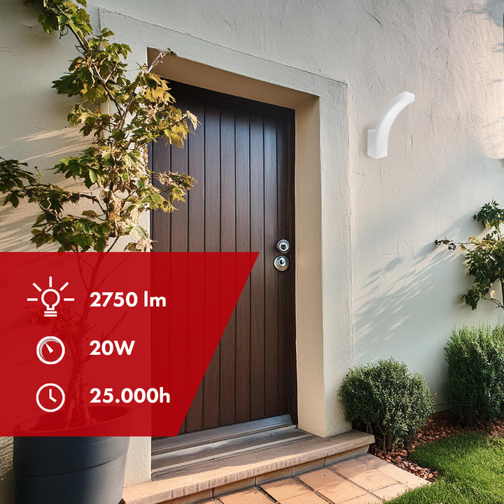 Maclean LED-Leuchte, Farbe: Weiß, 20 W, IP65, 2750 lm, Lichtfarbe: Neutralweiß (4000 K) MCE511 W, 2 Stück