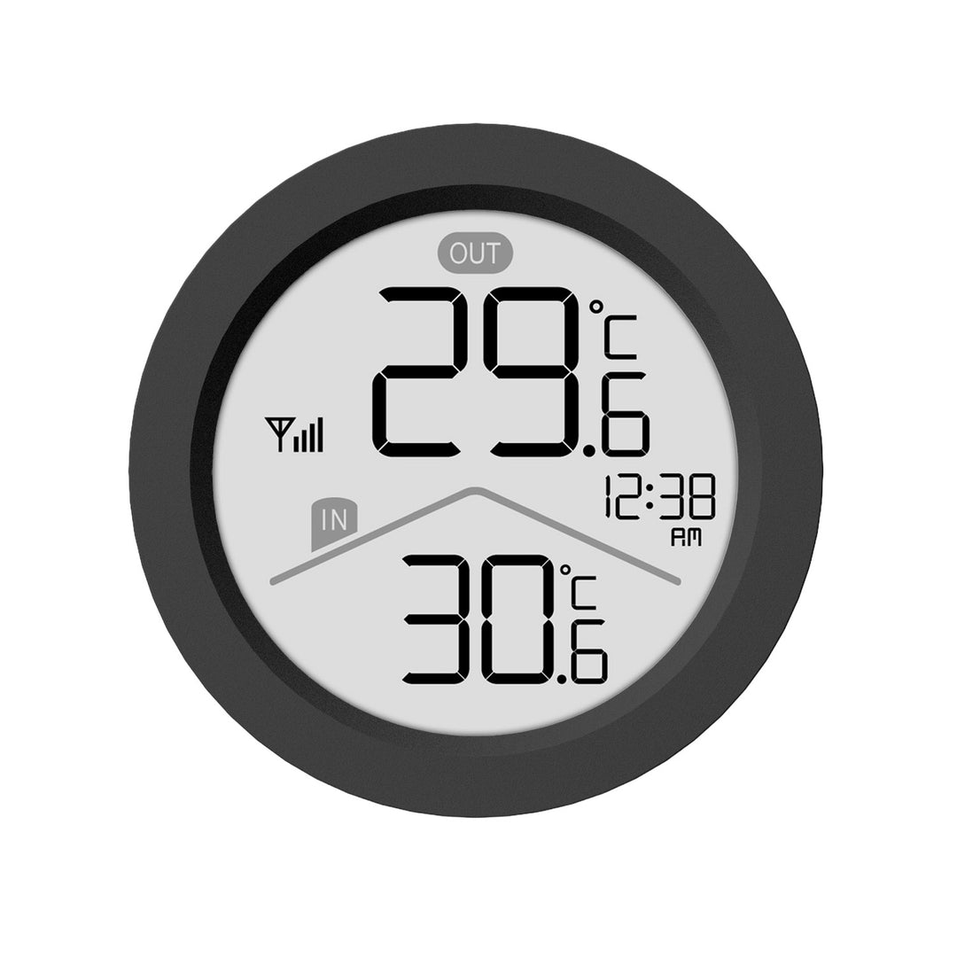 GreenBlue Funk-Wetterstation, Innen-/Außentemperatur, Uhr, wahlweise °C / °F, Reichweite bis zu 60 m, schwarz, GB162 B + 4x AAA-Alkalibatterien von Varta Industrial