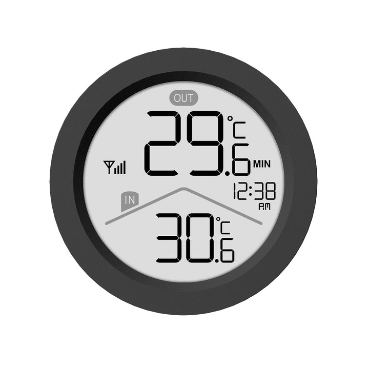 GreenBlue Funk-Wetterstation, Innen-/Außentemperatur, Uhr, wahlweise °C / °F, Reichweite bis zu 60 m, schwarz, GB162 B + 4x AAA-Alkalibatterien von Varta Industrial