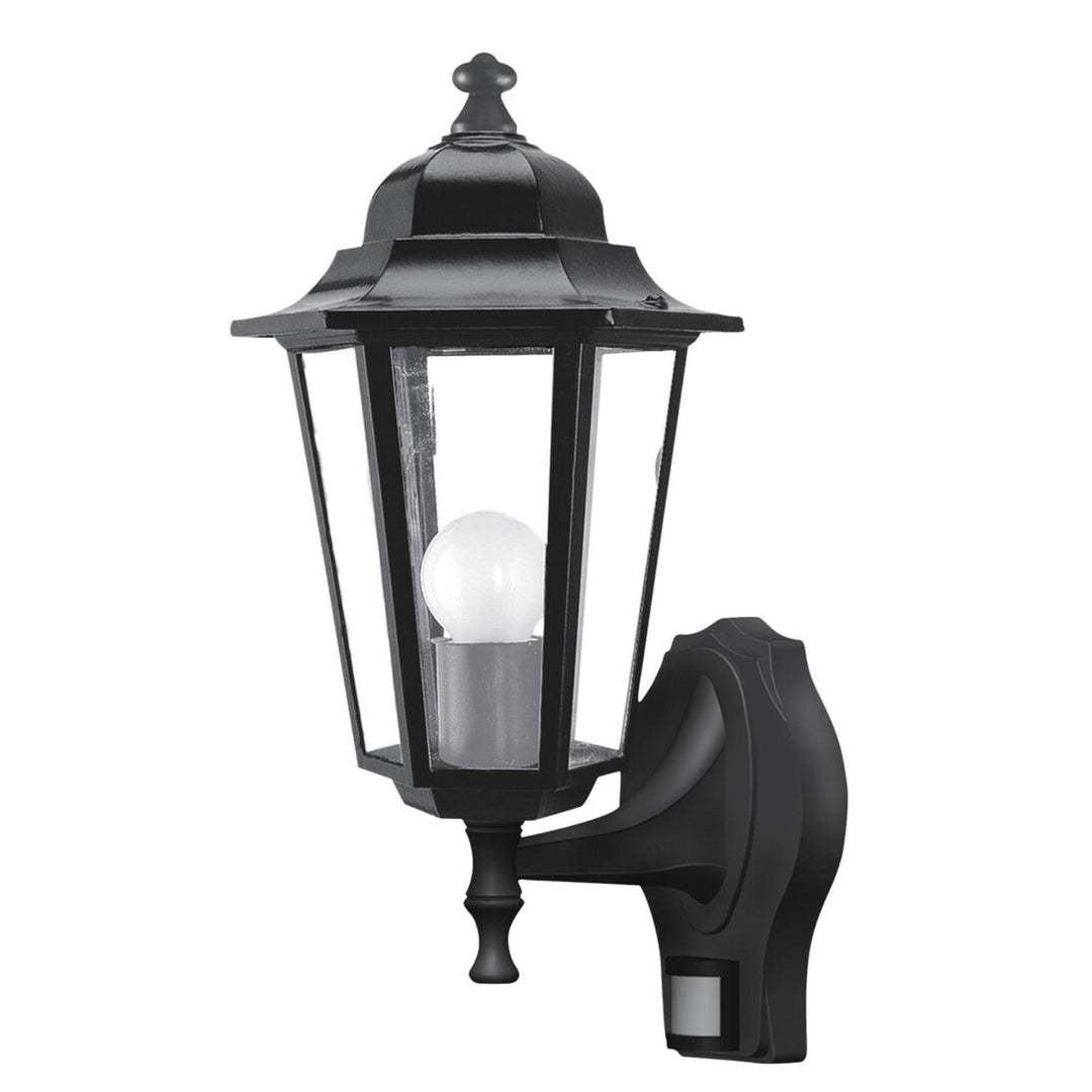 Rabalux-Wandleuchte, für den Außenbereich, mit Bewegungsmelder, IP43, E27, max. 60 W, schwarz, Velence, 2 Stück