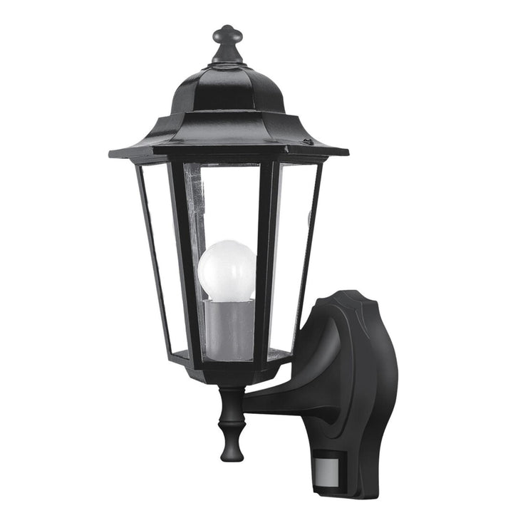Rabalux-Wandleuchte, für den Außenbereich, mit Bewegungsmelder, IP43, E27, max. 60 W, schwarz, Velence, 4 Stück