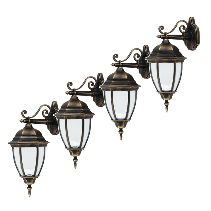 Rabalux-Wandleuchte, für den Außenbereich, IP44, E27, max. 60 W, Antikgold, Toronto, 4 Stück