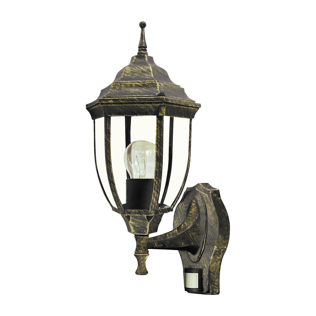 Rabalux-Wandleuchte, für den Außenbereich, mit Bewegungsmelder, IP43, E27, max. 60 W, Antikgold, Nizza, 2 Stück