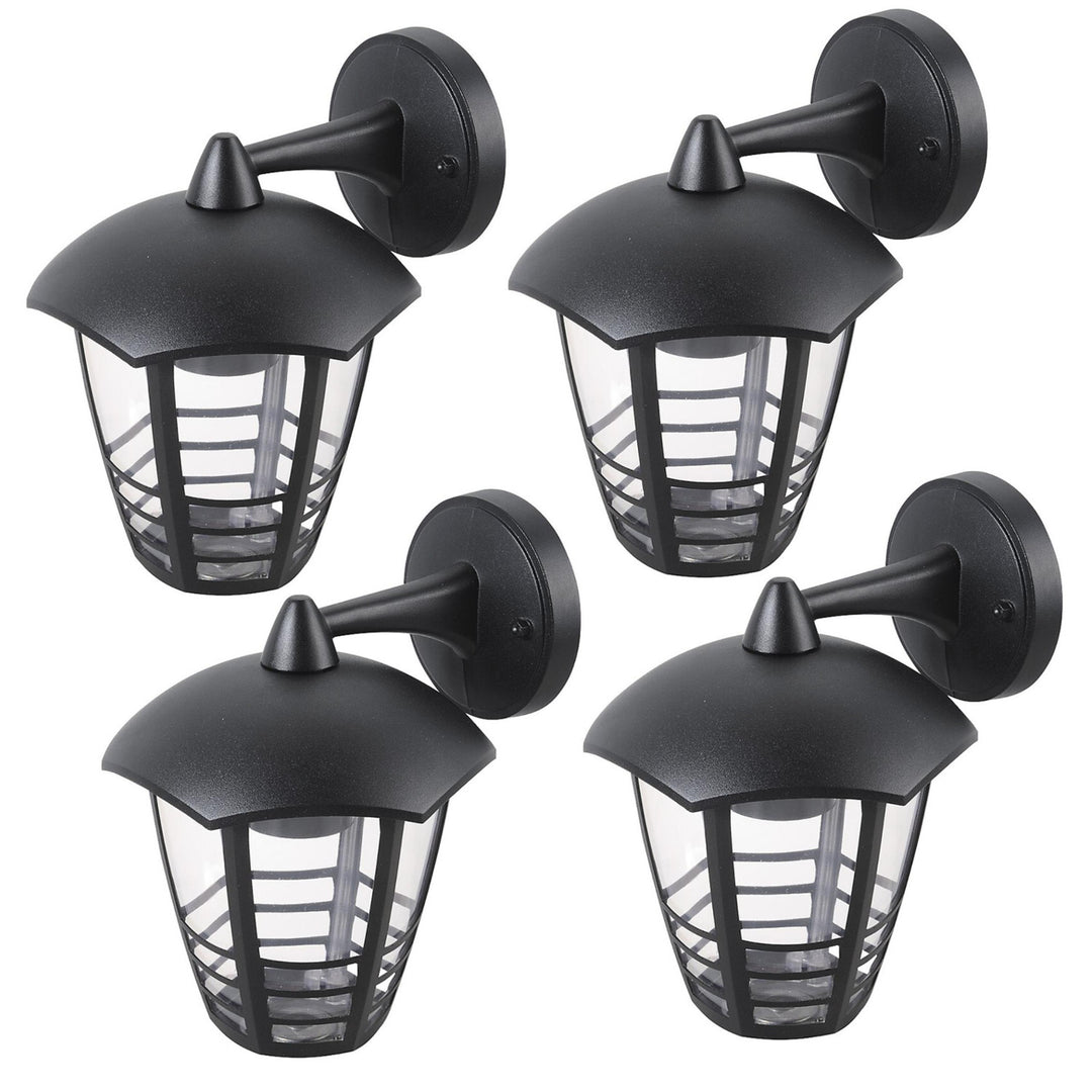 Rabalux-Wandleuchte, für den Außenbereich, IP44, E27, max. 60 W, schwarz, Marseille, 4 Stück