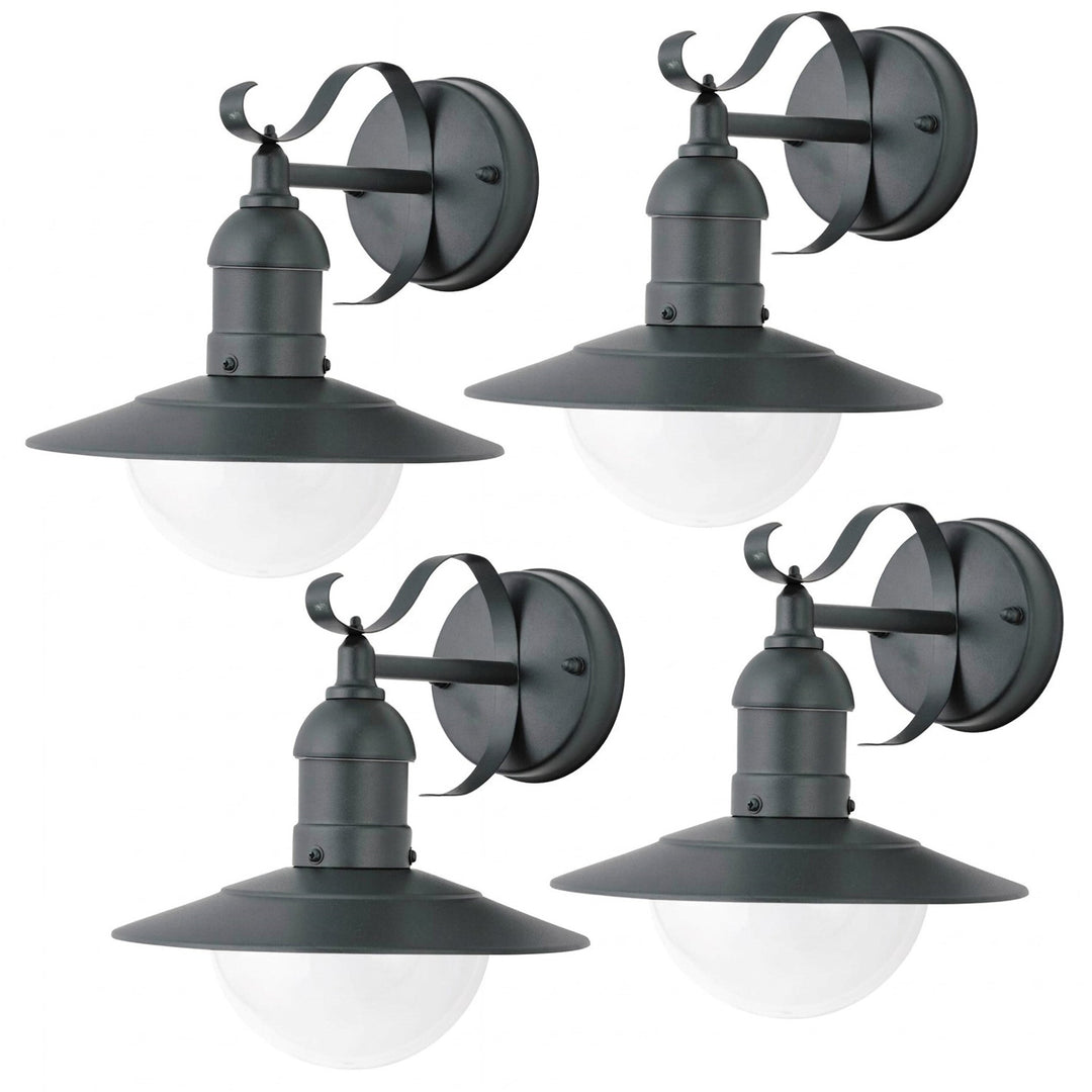 Rabalux-Wandleuchte, für den Außenbereich, IP44, E27, max. 60 W, grün, Oslo, 4 Stück