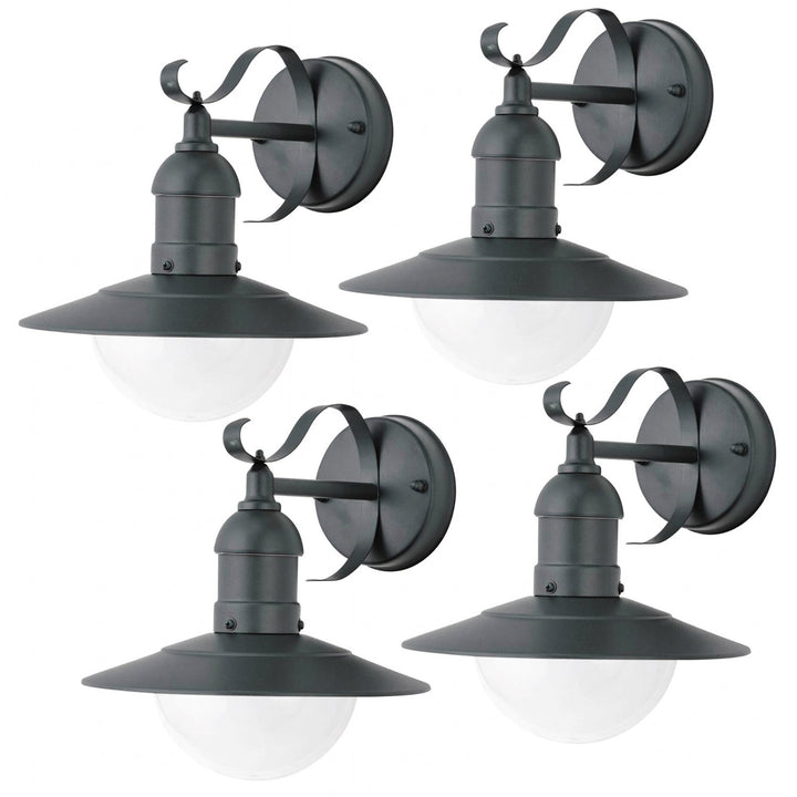 Rabalux-Wandleuchte, für den Außenbereich, IP44, E27, max. 60 W, grün, Oslo, 4 Stück