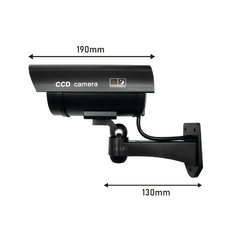 Kamera-Attrappe mit blinkender LED IR1100 B IR für den Außenbereich, schwarz, 2 Stück + 4x AA-Batterien von Varta Industrial