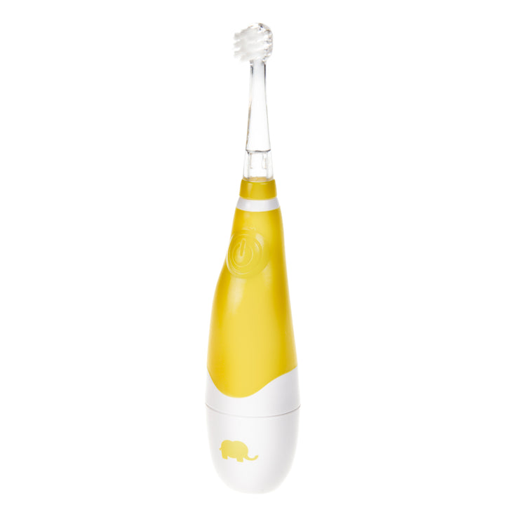 SEAGO Schallzahnbürste für Kinder, gelb, 4 Aufsätze, SG-902 Yellow + AAA-Alkalibatterie von Varta Industrial
