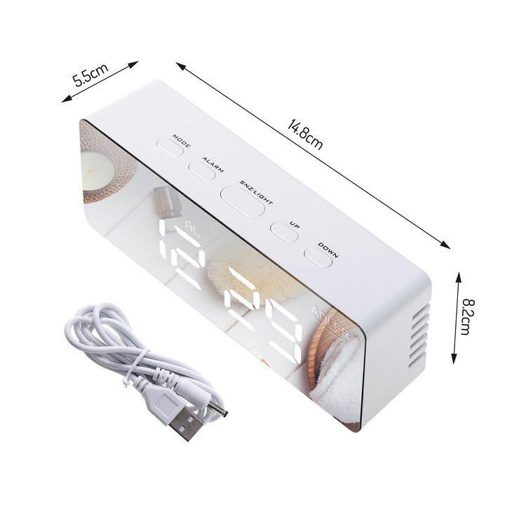Wecker mit LED-Display und Thermometer Adler AD 1189 W + 3x AAA-Alkalibatterien von Varta Industrial